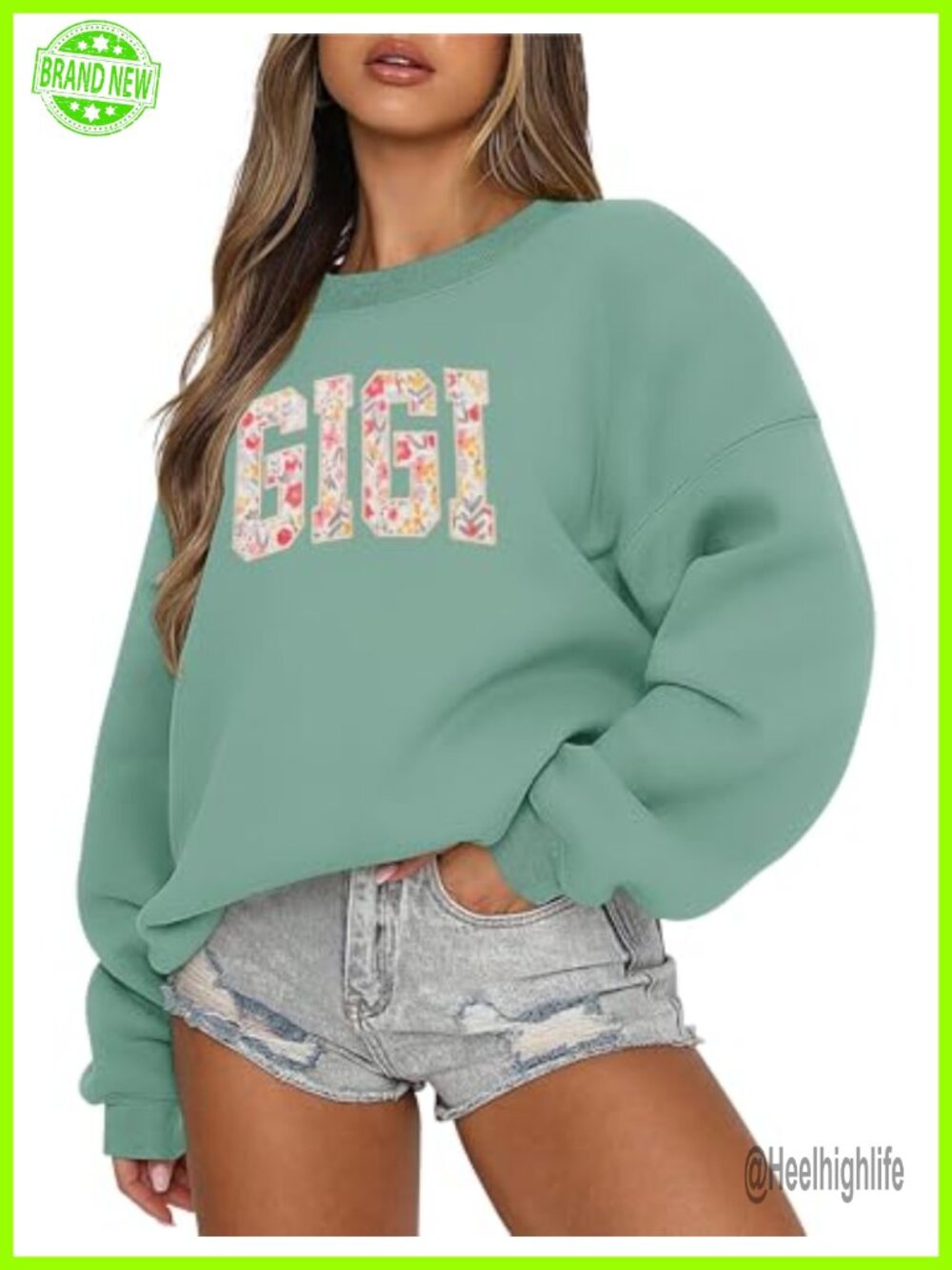 Oversized Crewneck Sweatshirt Long Sleeve Pullover Soft Fleece Lined Casual